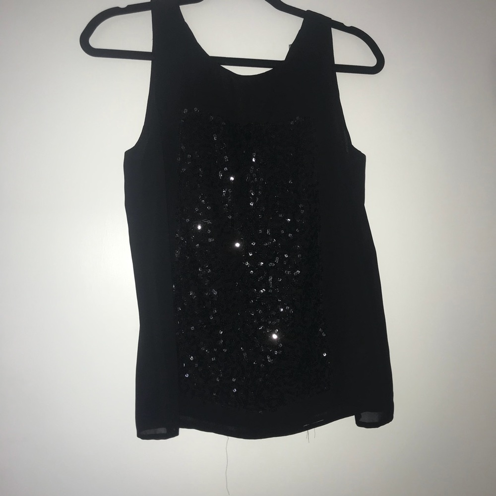 Black Layered Sheer Tank